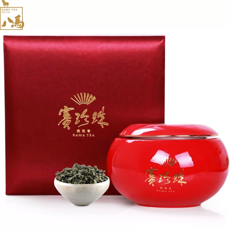 八马茶叶 如意赛珍珠 铁观音高端礼盒 特级浓香 安溪乌龙茶125g