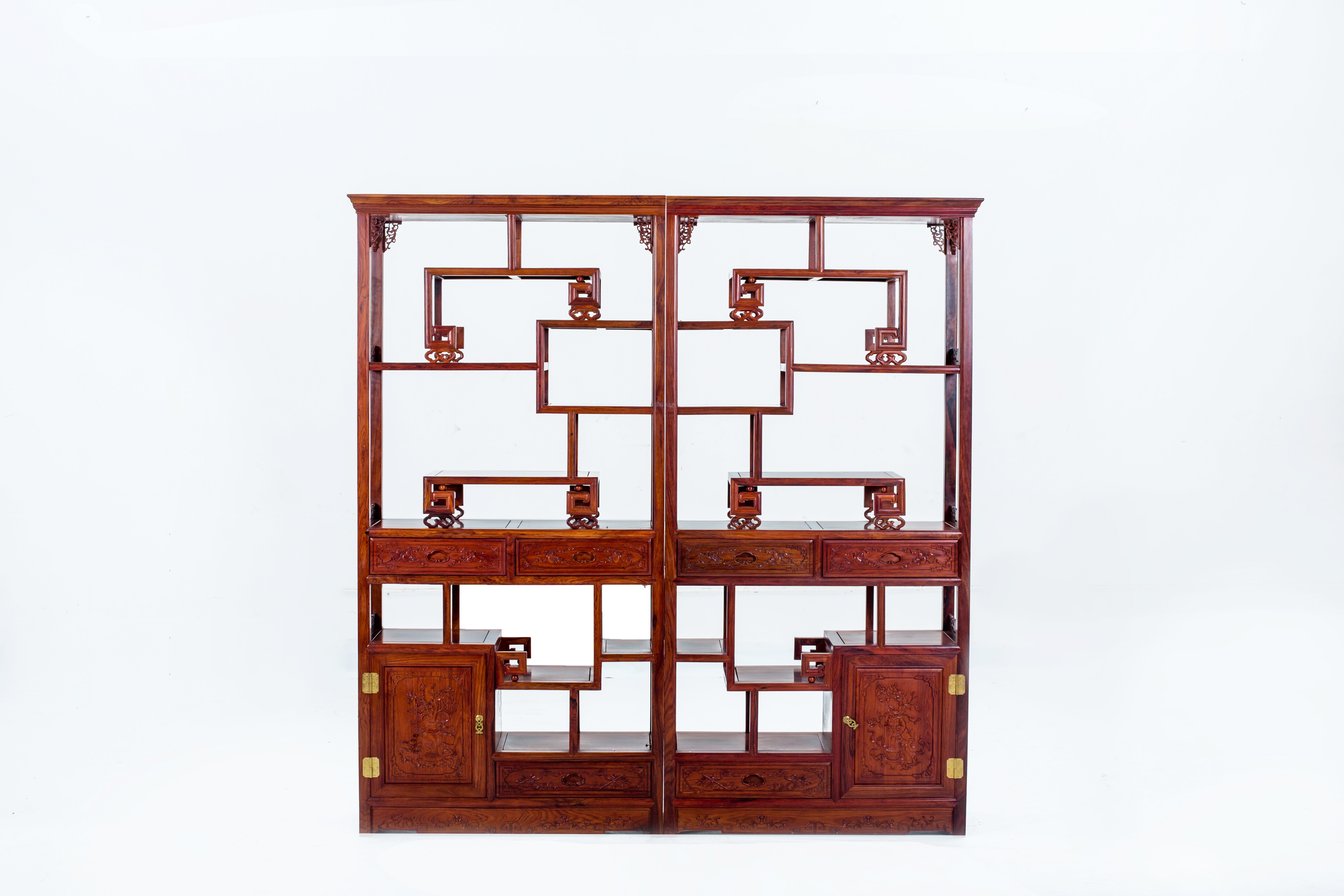 万宝红精品绿色环保红木家具缅甸酸枝多宝阁196x36x96