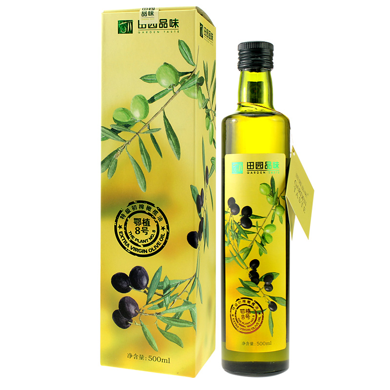 田园品味特级初榨橄榄油单一品种鄂植8号有机绿色500ml 武都特产