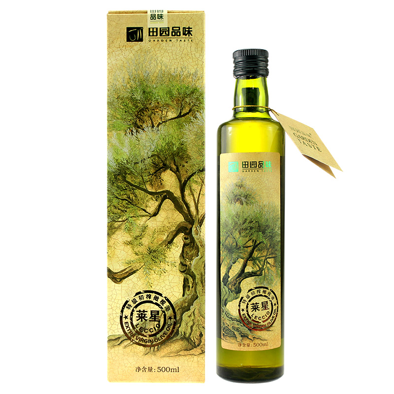 田园品味特级初榨橄榄油单一品种（莱星）有机绿色500ml 武都特产