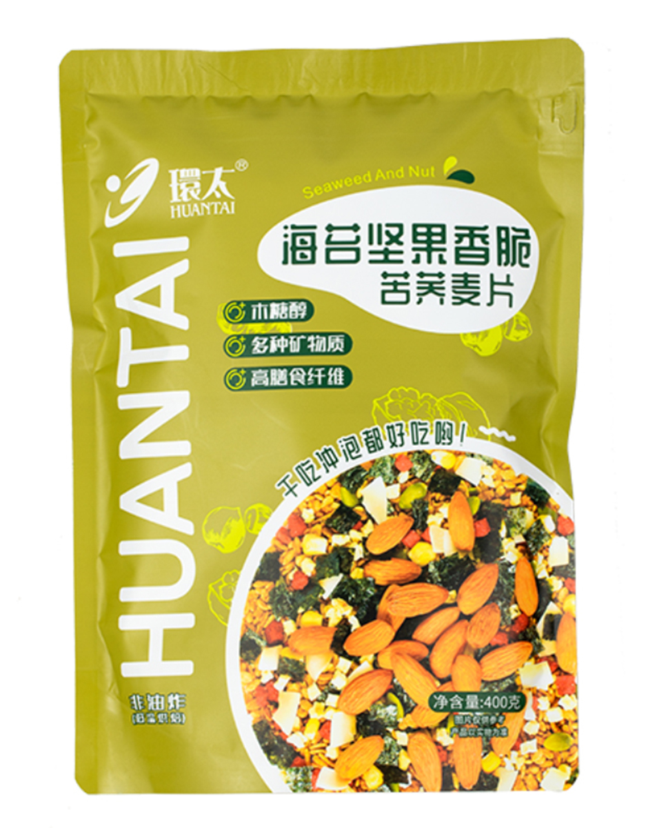 环太 即食海苔坚果香脆黑荞麦片400g